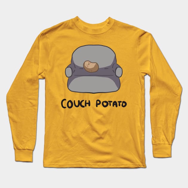 Cute Couch Potato Enjoys Binge Watching Time Long Sleeve T-Shirt by PreeTee 